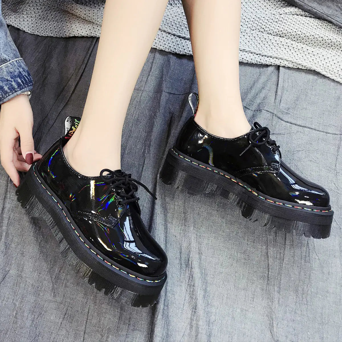 Martens Style Lace-Up Leather Oxford Shoes for All