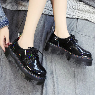 Martens Style Lace-Up Leather Oxford Shoes for All