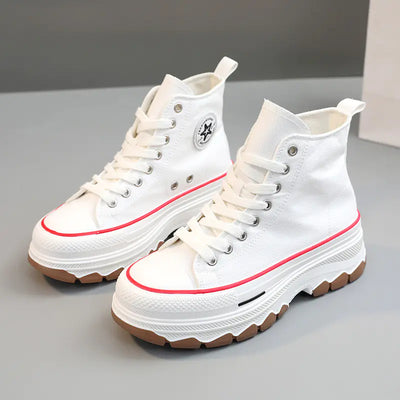 Women's High-Top Canvas Shoes - Breathable & Stylish