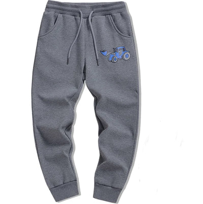 Boys' Black Casual Sports Pants for Winter Warmth
