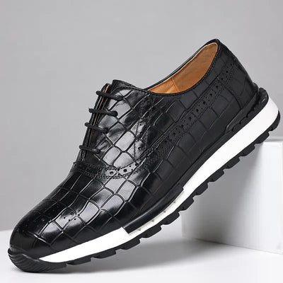 Men's British Lace-Up Casual Calf Leather Shoes