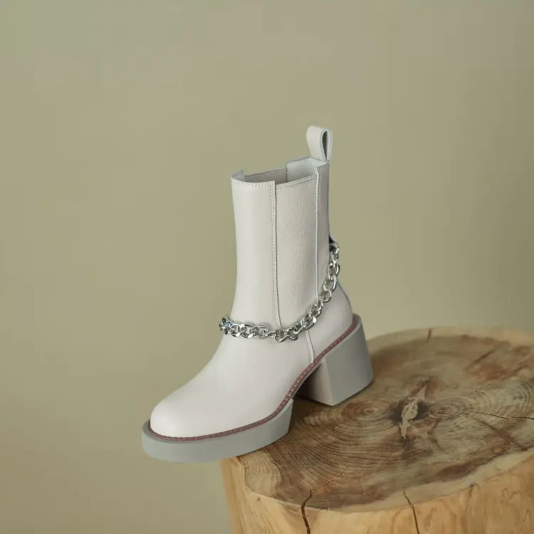 Casual Thick Soled Round Toe Martin Boots for Women