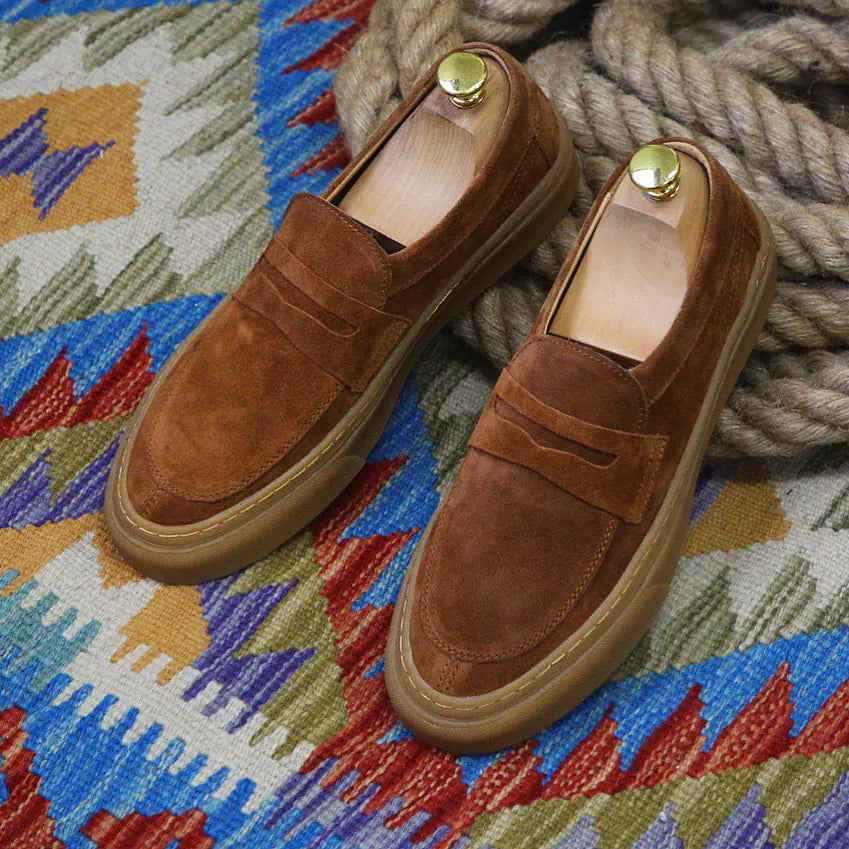 Men's Breathable Suede Casual Footwear Set