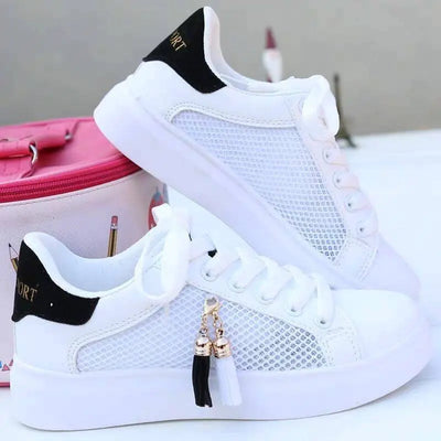 Women's Breathable Lace-Up Sneakers in Summer Style