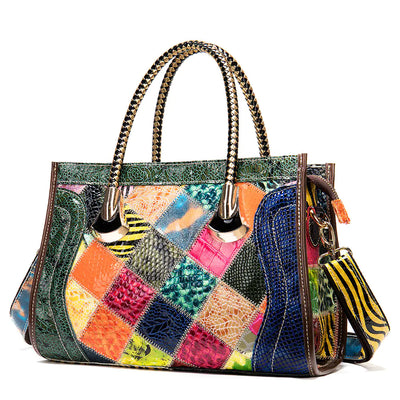 Genuine Leather Shoulder Bag - Versatile Fashion Tote