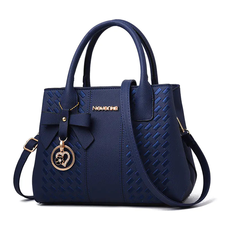 Embroidered Bow Handbag - Casual Shoulder Tote Bag