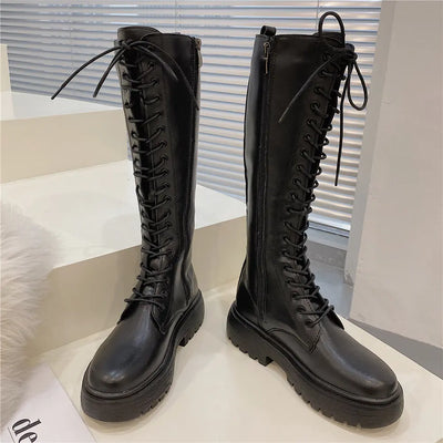 Women’s Thick Heeled High Top Knight Boots