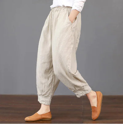 Slim Fit Harem Pants - Versatile Artistic Style