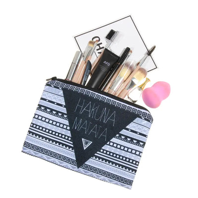 Geometric Pattern Makeup Bag - Large Travel Toiletry Case
