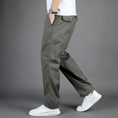 Men's Large Size Casual Cotton Trousers and Overalls