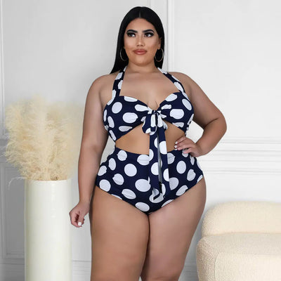 High Waist Polka Dot Women's Bikini Swimsuit
