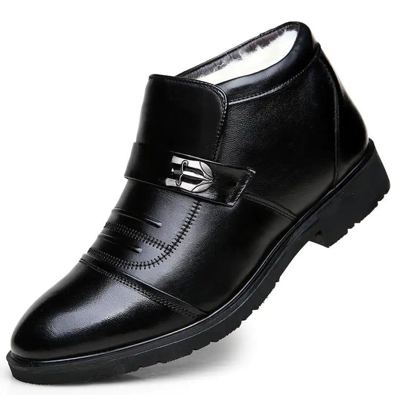 Solid Color High-Top Flat Heel Winter Leisure Set