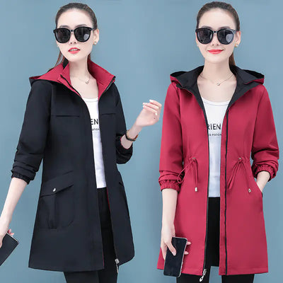 Reversible Mid-Length Women's Spring and Autumn Coat