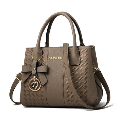 Embroidered Bow Handbag - Casual Shoulder Tote Bag