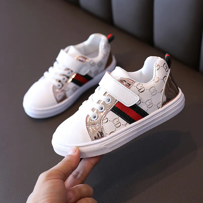 Korean Style Kids Casual White Sneakers for Boys