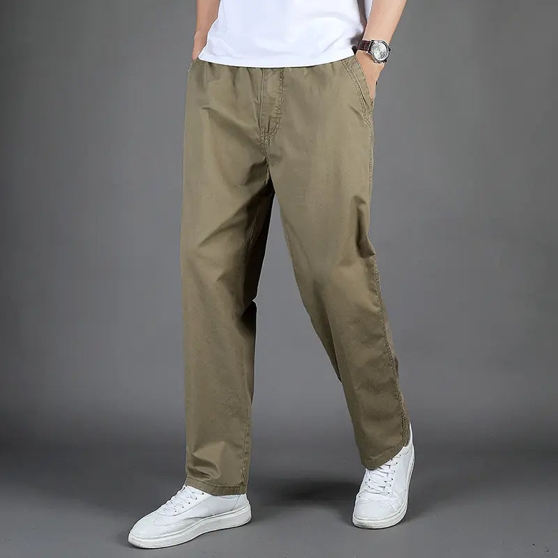 Men's Large Size Casual Cotton Trousers and Overalls