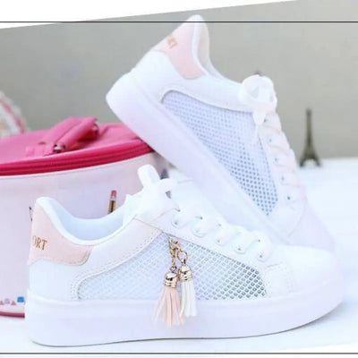 Women's Breathable Lace-Up Sneakers in Summer Style