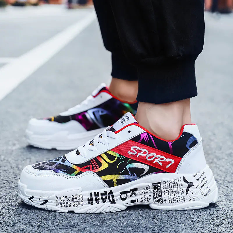 Fashionable Canvas Sneakers with Thick Sole (Couple Style)