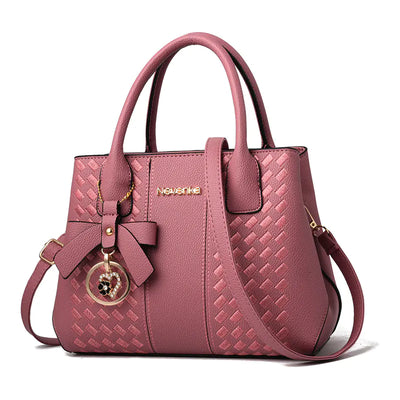 Embroidered Bow Handbag - Casual Shoulder Tote Bag