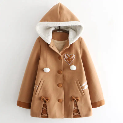 Japanese Style Forest Girl Heart Fox Embroidery Coat