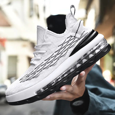 Men's Spring 2020 Air Cushion Sneakers with Knit Upper