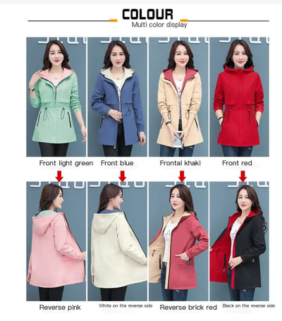 Reversible Mid-Length Women's Spring and Autumn Coat