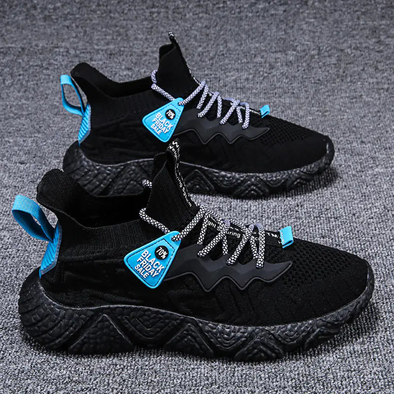 Korean Style Breathable Knit Sneakers for Men