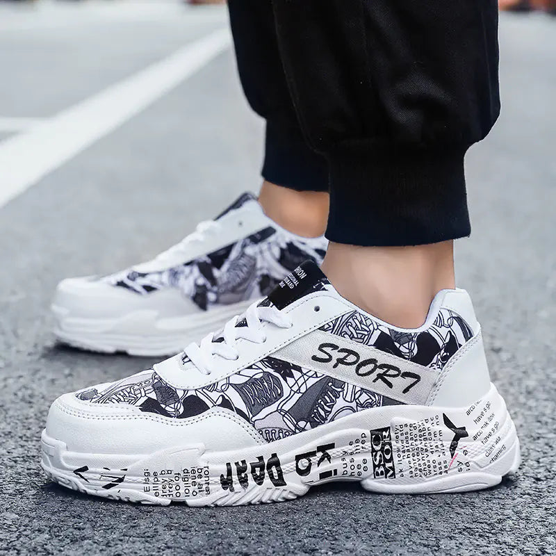 Fashionable Canvas Sneakers with Thick Sole (Couple Style)