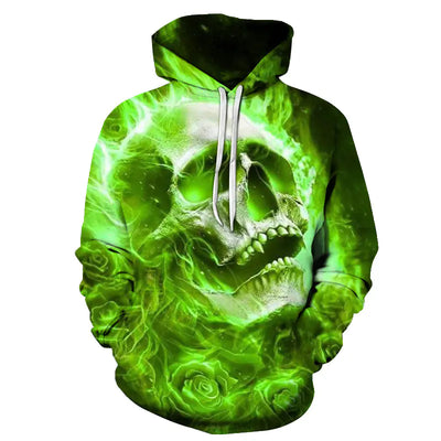 3D Printed Custom Skull Hoodie - Unique Design