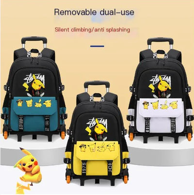 Pikachu Rolling Backpack for Elementary Students