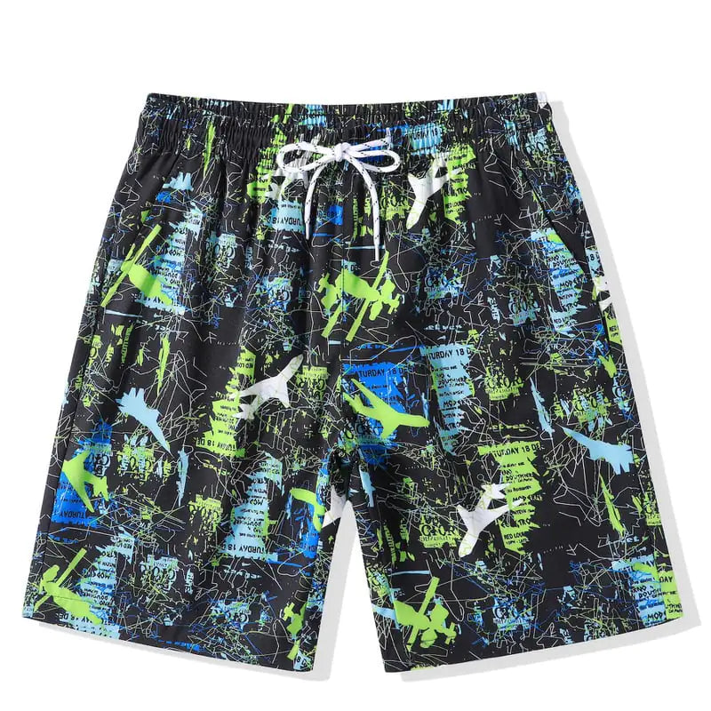 Plus Size Couples Five-Point Swimming Shorts for Vacations