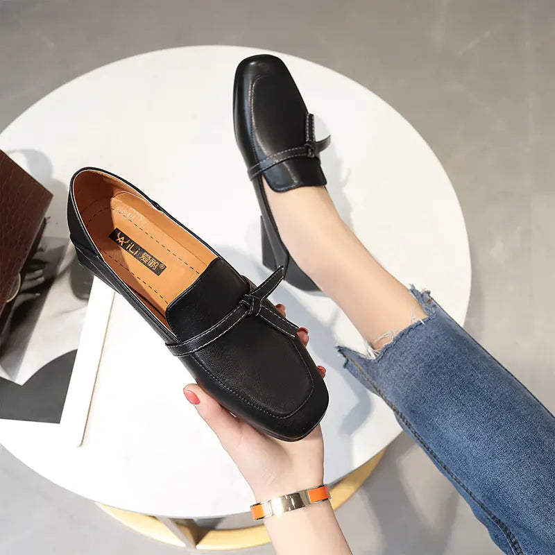 2019 Spring Vintage Low-Heel Bow Flats for Women
