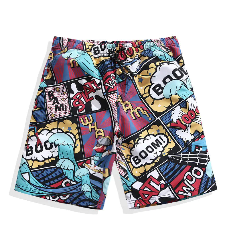 Plus Size Couples Five-Point Swimming Shorts for Vacations