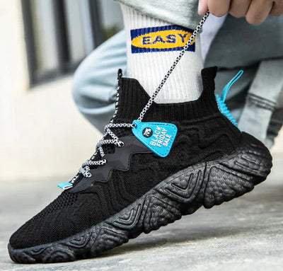 Korean Style Breathable Knit Sneakers for Men