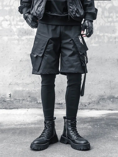 Men's Summer Diagonal Pocket Overalls Shorts Trendy