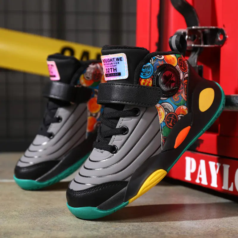 Boys' Basketball Shoes with Warm Fleece for Fall/Winter