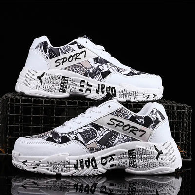 Fashionable Canvas Sneakers with Thick Sole (Couple Style)