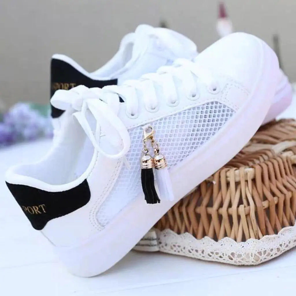Women's Breathable Lace-Up Sneakers in Summer Style