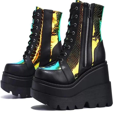 2020 Winter Women's Thick Lace-Up Mid-Calf Boots