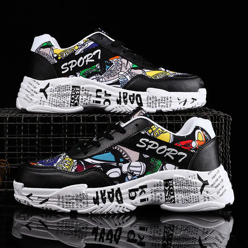 Fashionable Canvas Sneakers with Thick Sole (Couple Style)