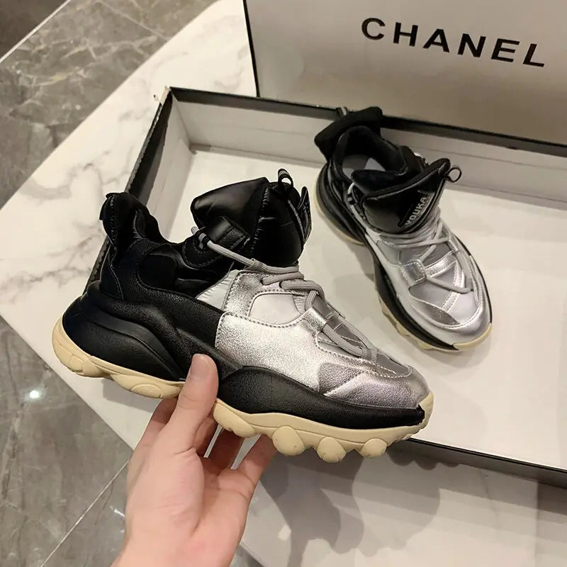 Fashionable Color Block Chunky Sole Sneakers for Women