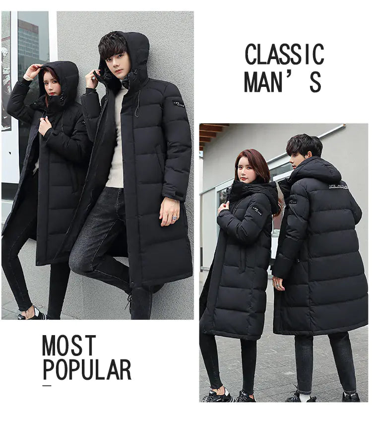 2020 Long Padded Coat for Couples, Winter Outerwear