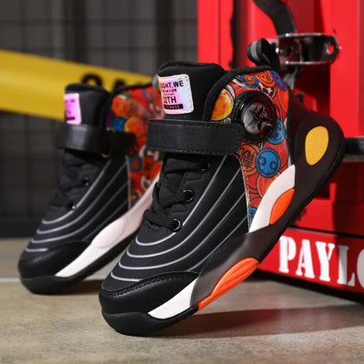 Boys' Basketball Shoes with Warm Fleece for Fall/Winter