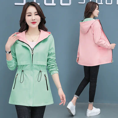 Reversible Mid-Length Women's Spring and Autumn Coat