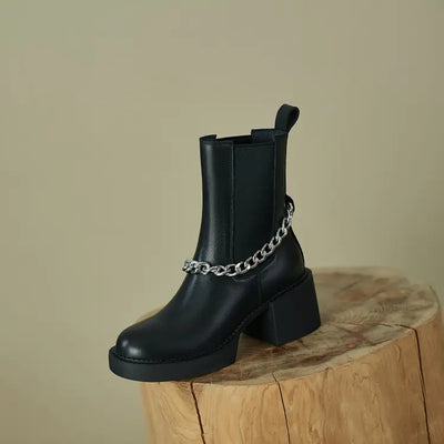 Casual Thick Soled Round Toe Martin Boots for Women