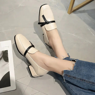 2019 Spring Vintage Low-Heel Bow Flats for Women
