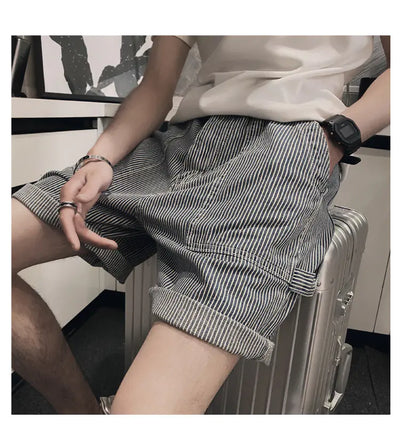 Men's Loose Fit Hip Hop Five-Point Straight Shorts