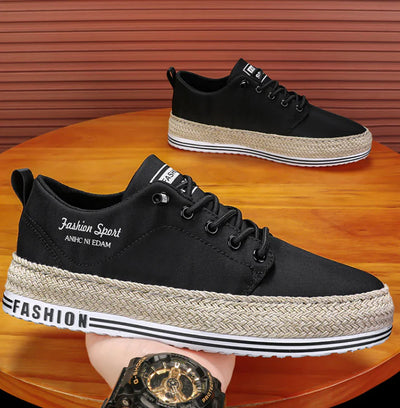 Men's Low-Top Trendy Canvas Running Shoes - Breathable