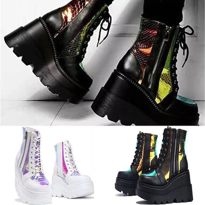 2020 Winter Women's Thick Lace-Up Mid-Calf Boots