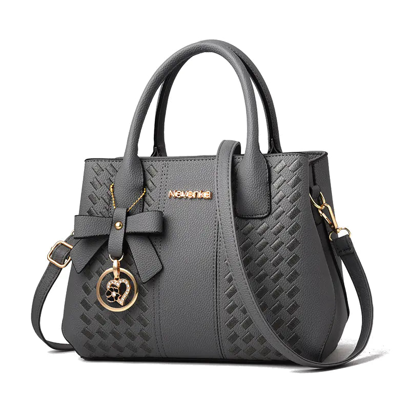 Embroidered Bow Handbag - Casual Shoulder Tote Bag